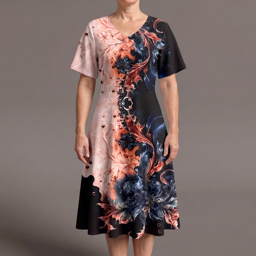 Leandria | Midi Dress – Floral Design for Effortless Style