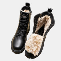 Sienna | Cozy And Rugged Fleece-Lined Combat Ankle Boots