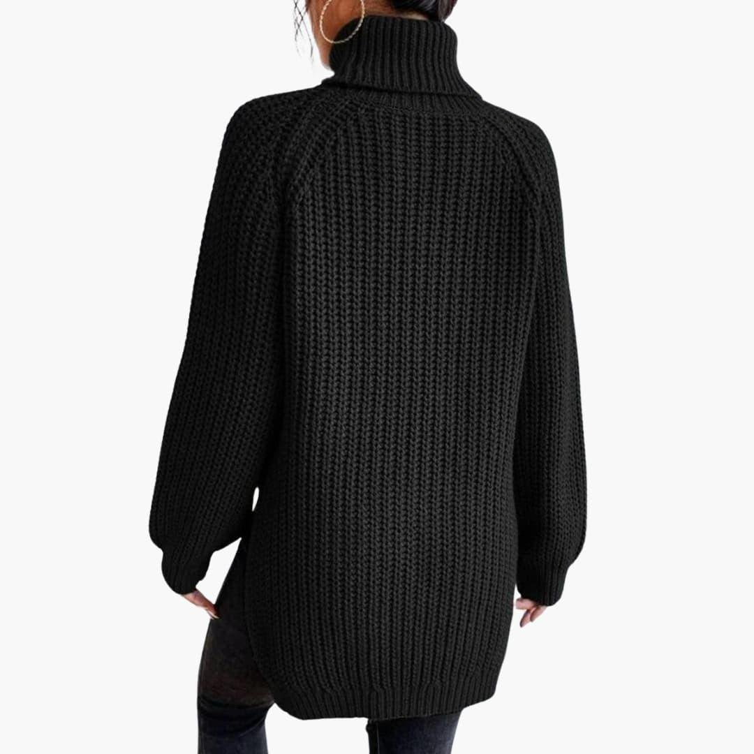 Kara | Knitted Jumper – Oversized Turtleneck Style for Women