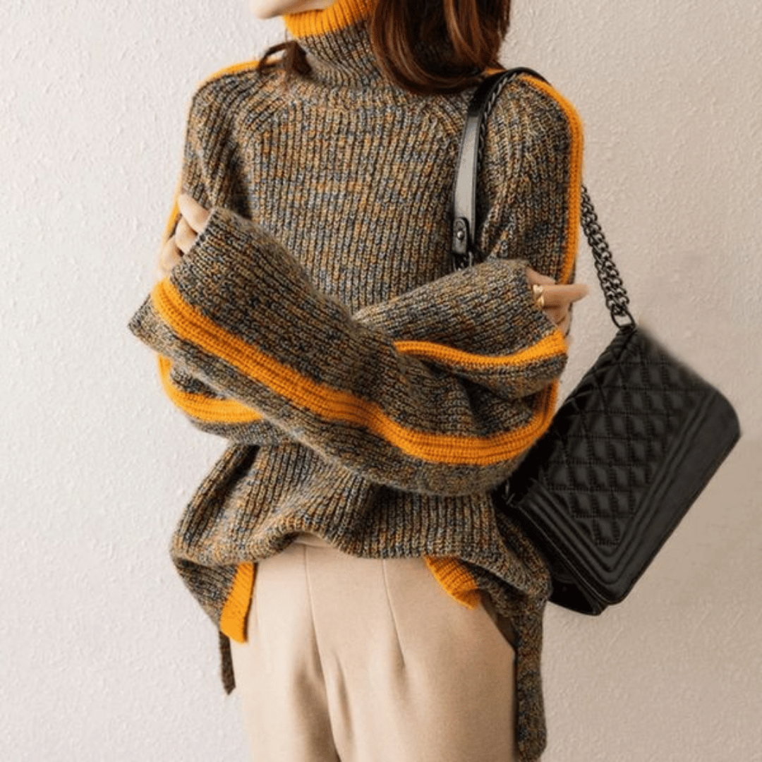 Ravelyn | Melange Knit Turtleneck – Ultra-Soft Cashmere Style