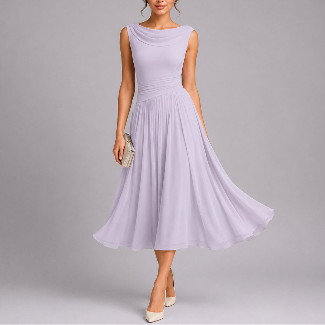 Luna | Stylish And Comfortable Fall Wedding Pleated Midi Dress