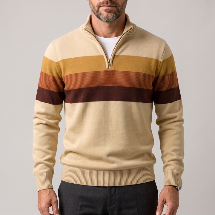 Lorven | Stripe Pullover – Casual Warmth with Quarter-Zip