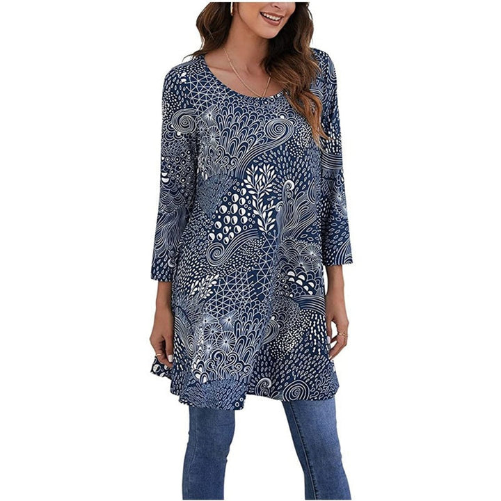 Amelia | Geometric Mandala Print A-Line Tunic Top