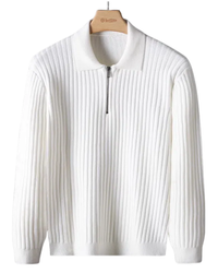 Samuel | Maglione con zip a righe, classico e moderno