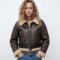 Mila | Schicker und kuscheliger Wende-Bomber aus Lammleder
