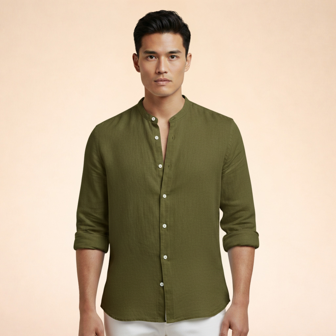 Adrian| Herren Premium Leinen Slim-Fit Hemd