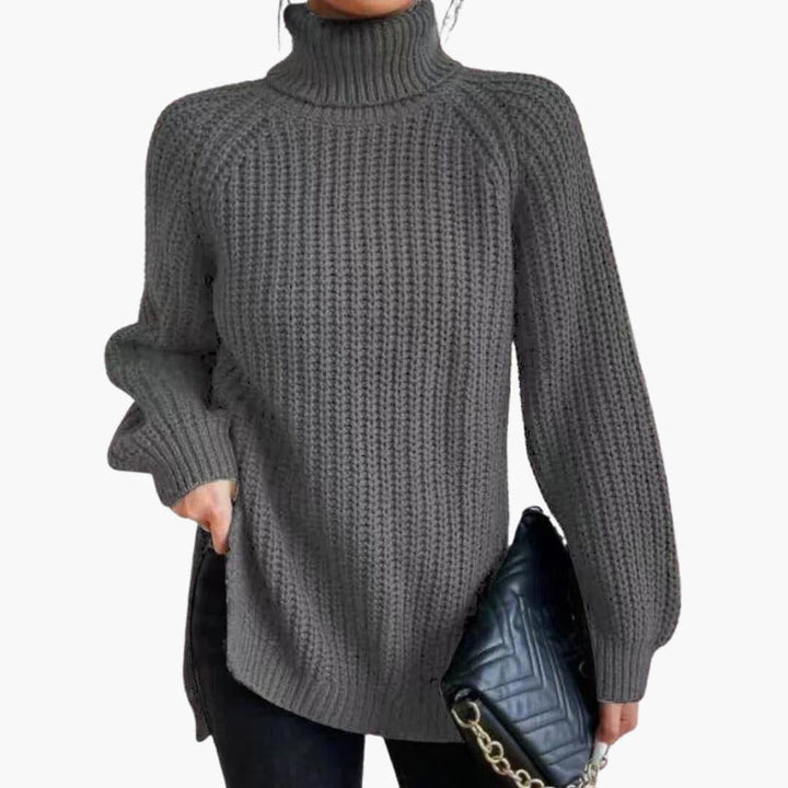 Kara | Knitted Jumper – Oversized Turtleneck Style for Women