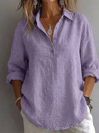 Nadine | Relaxed And Elegant Collared Button-Front Blouse