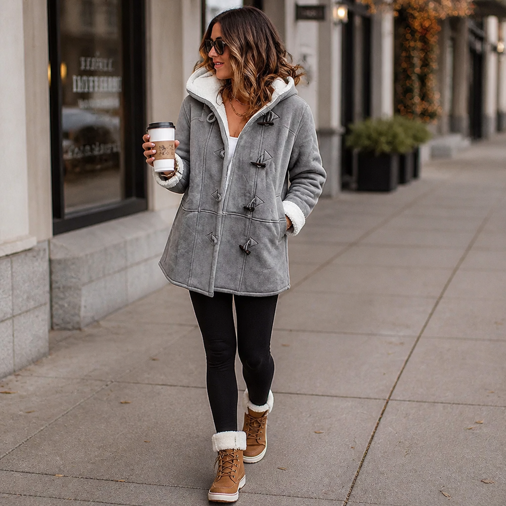 Plushbelle | Faux Shearling Winter Coat – Cozy Design for Women