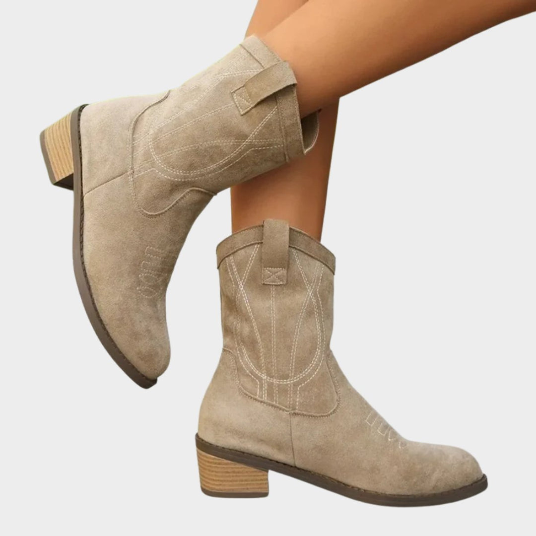 Amelia | Authentische Western-Ankle-Boots mit Stickereien