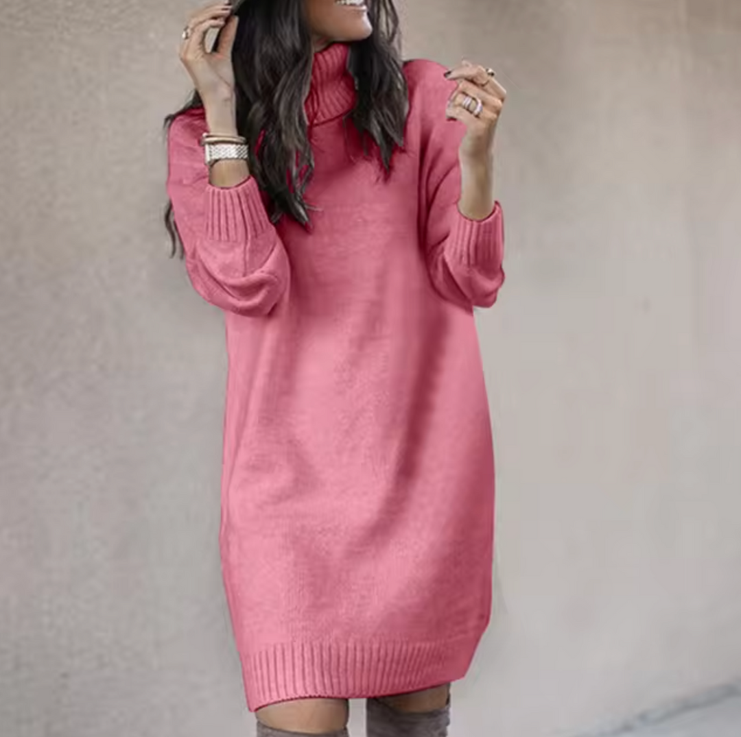 Nadine | Sweater Dress – Stylish Roll Neck Design for Women