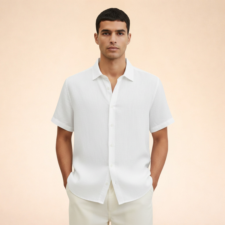 Lorenzoir| Herren Premium Leinen Klassisches Hemd