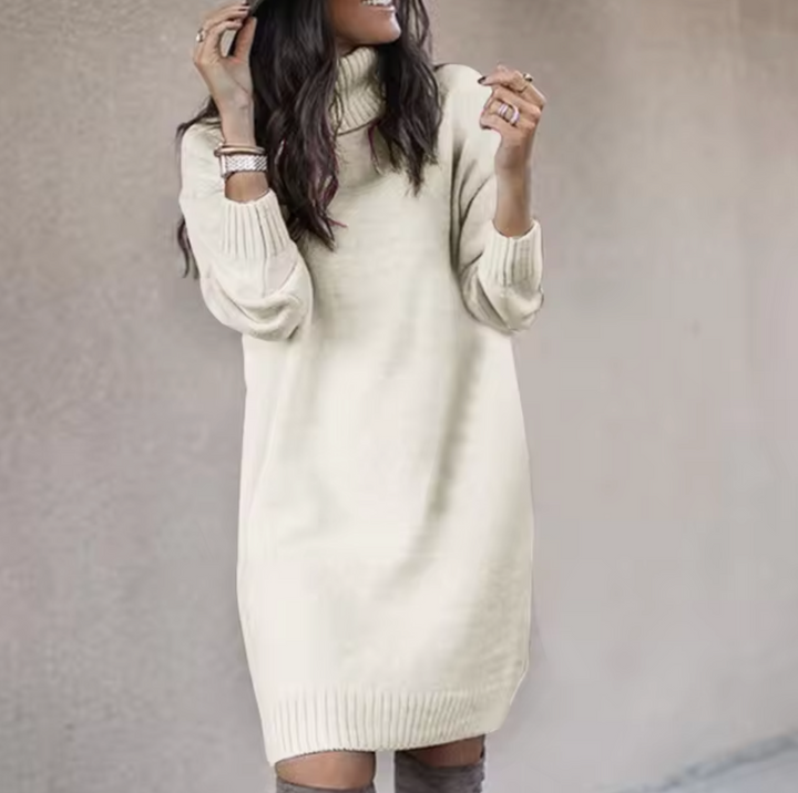 Nadine | Sweater Dress – Stylish Roll Neck Design for Women