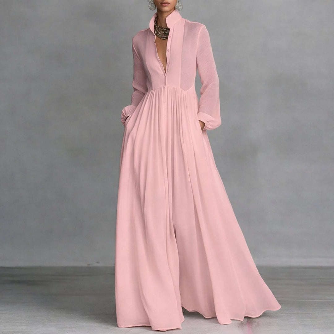 Sofia | Bequemes und vielseitiges Maxikleid mit langen Ärmeln