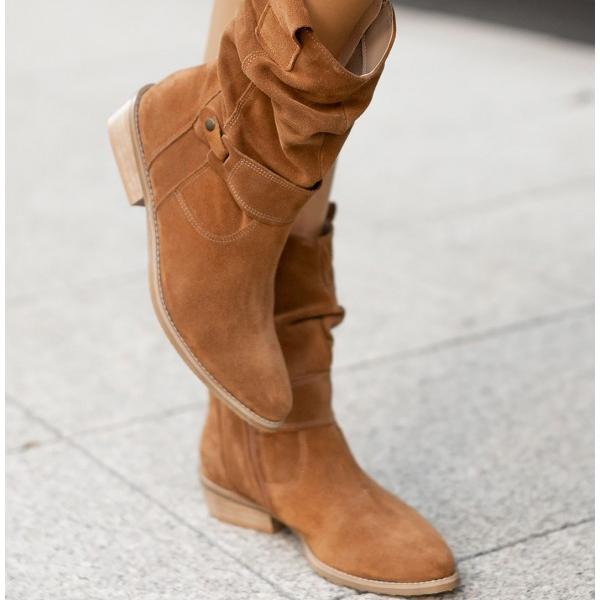 Isabella | Chic And Relaxed Fold-Over Slouch Ankle Boots