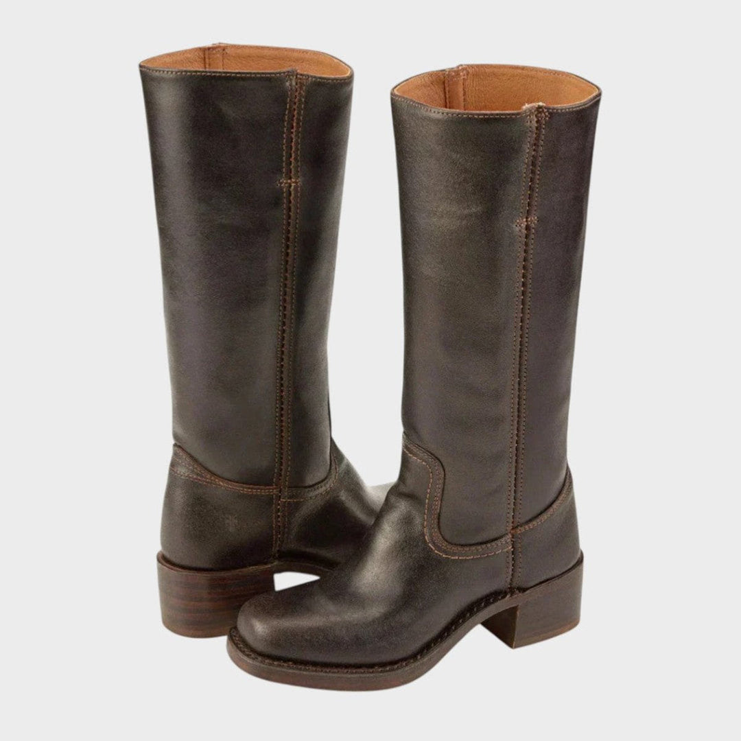 Eleanor | Stivali al ginocchio eleganti in pelle, dallo stile western