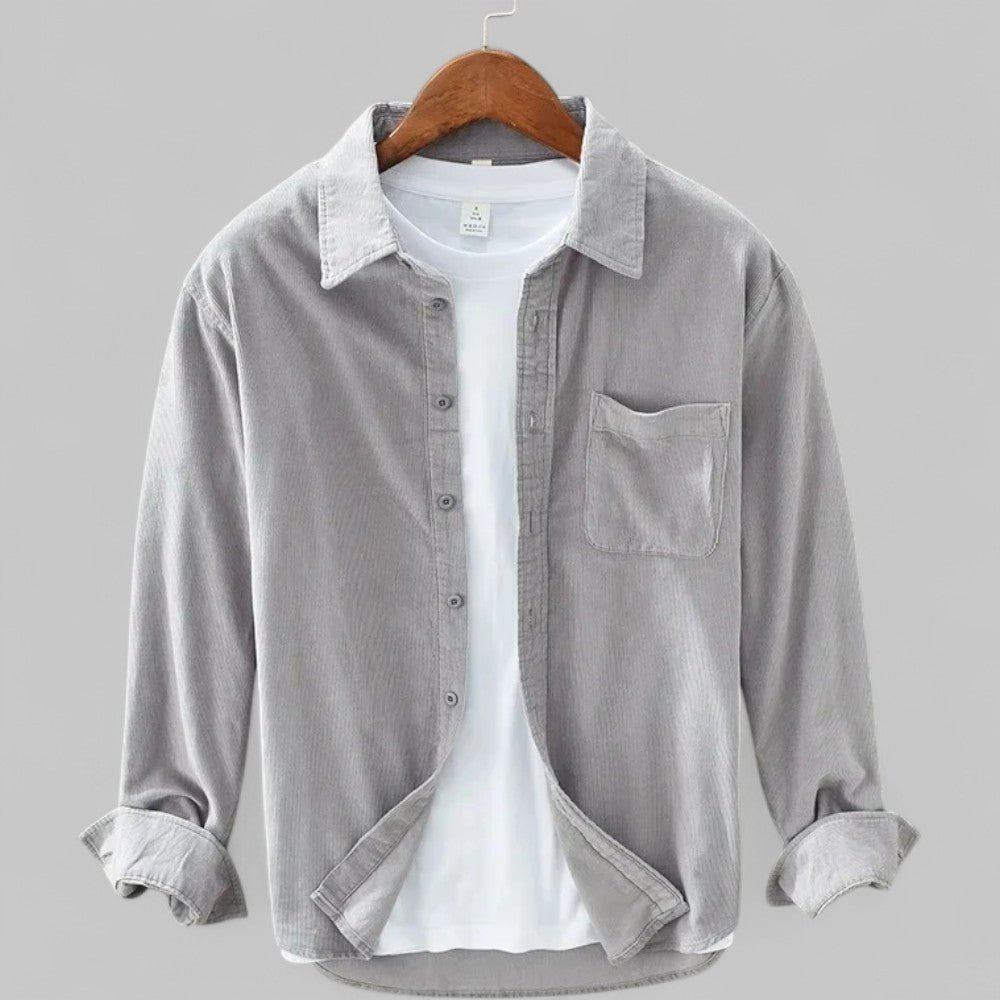 Alighiero | Corduroy Shirt with Long Sleeves