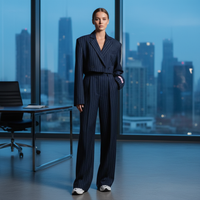 Isla | Women's Striped Blazer and Wide-Leg Trouser Set