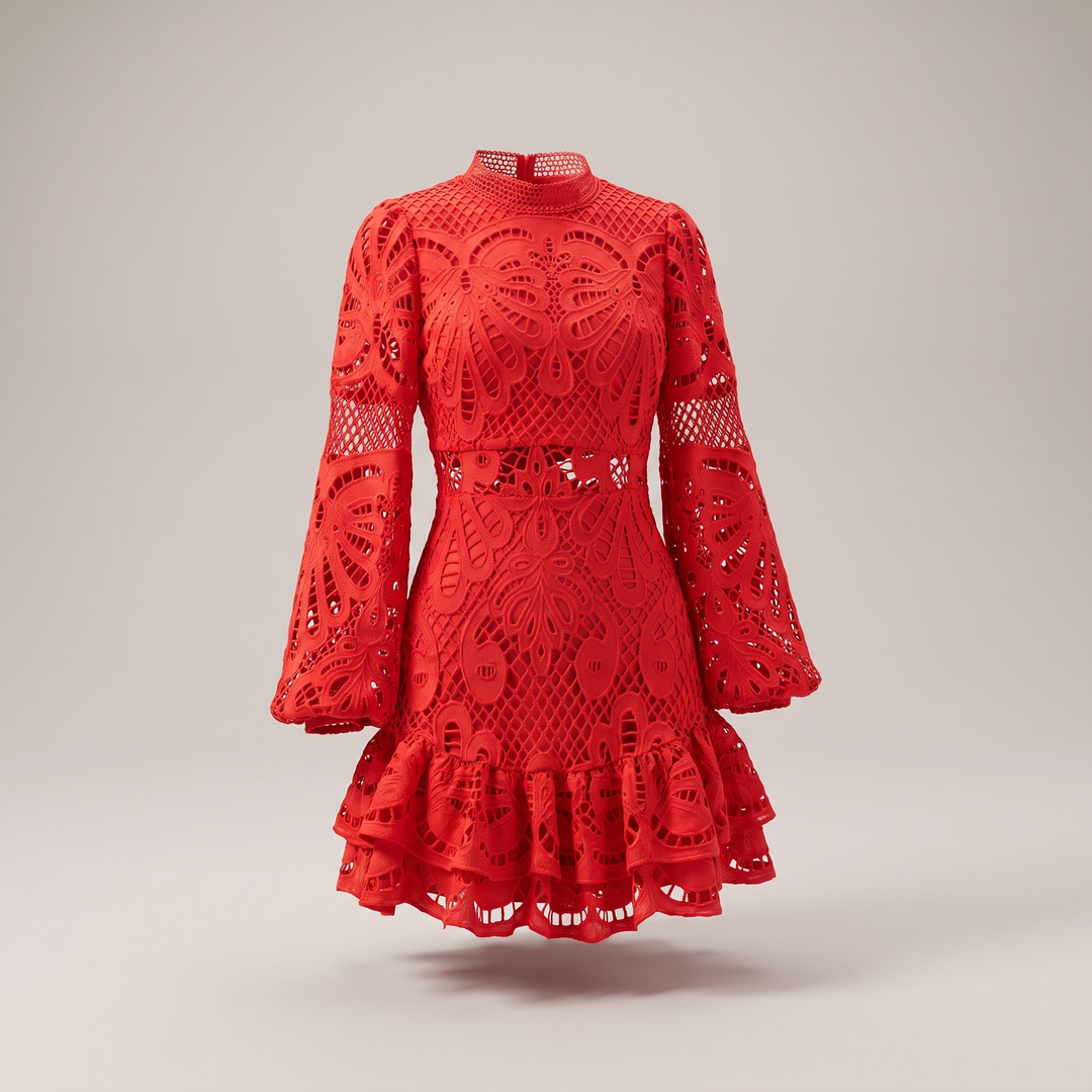 Heavens | Mini Dress – Elegant Cut-Out Lace Design
