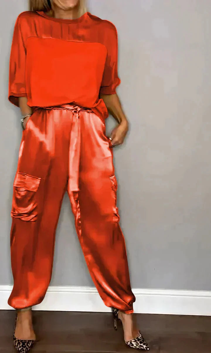 Alice | Luxurious and Glamours Satin Two Piece Set
