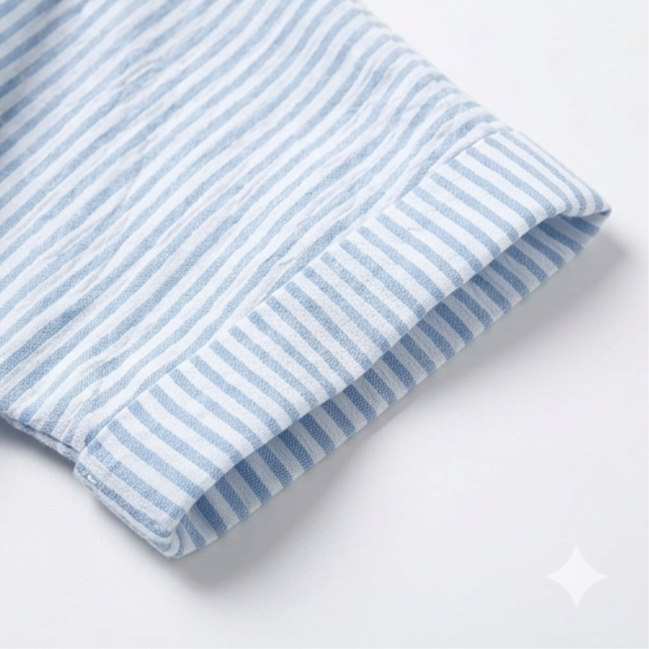 Lunavia | Striped Mini Dress – Button-Placket Style with Pockets for Women