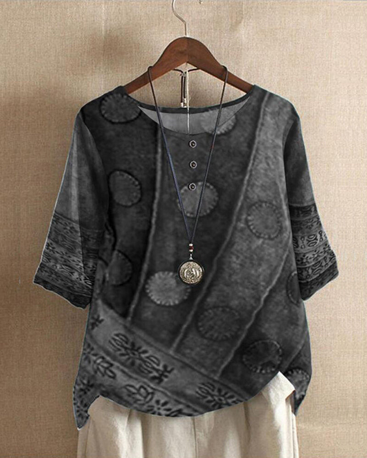 Luna | Relaxed and Comfortable Bohemian Cotton Blend Tunic Top