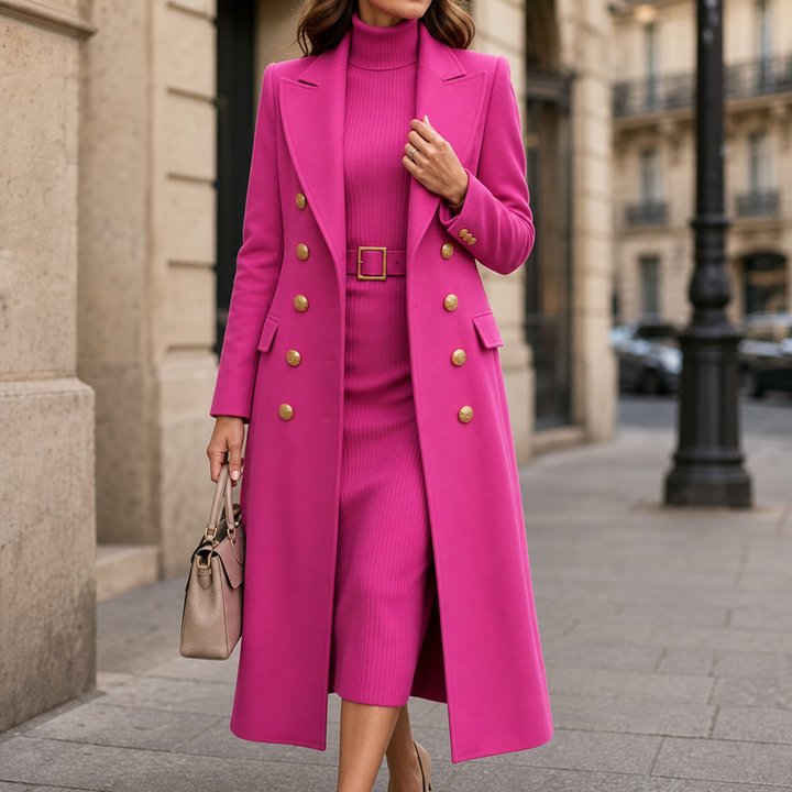 Wearbella | Double-Breasted Wool-Look Coat for Women
