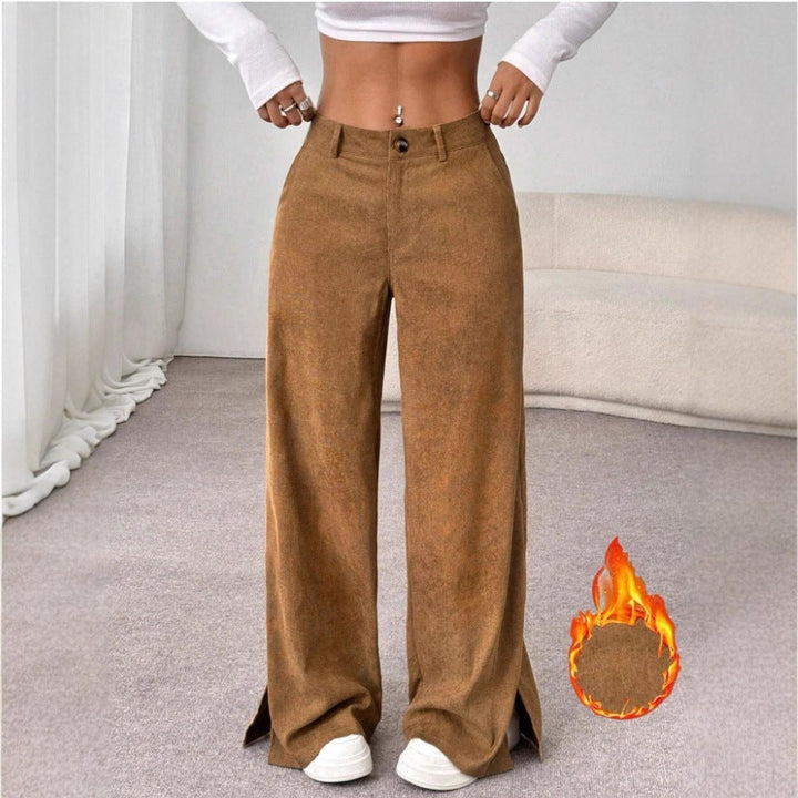 Clara | High-Waist Wide Leg Pants with Side Slits