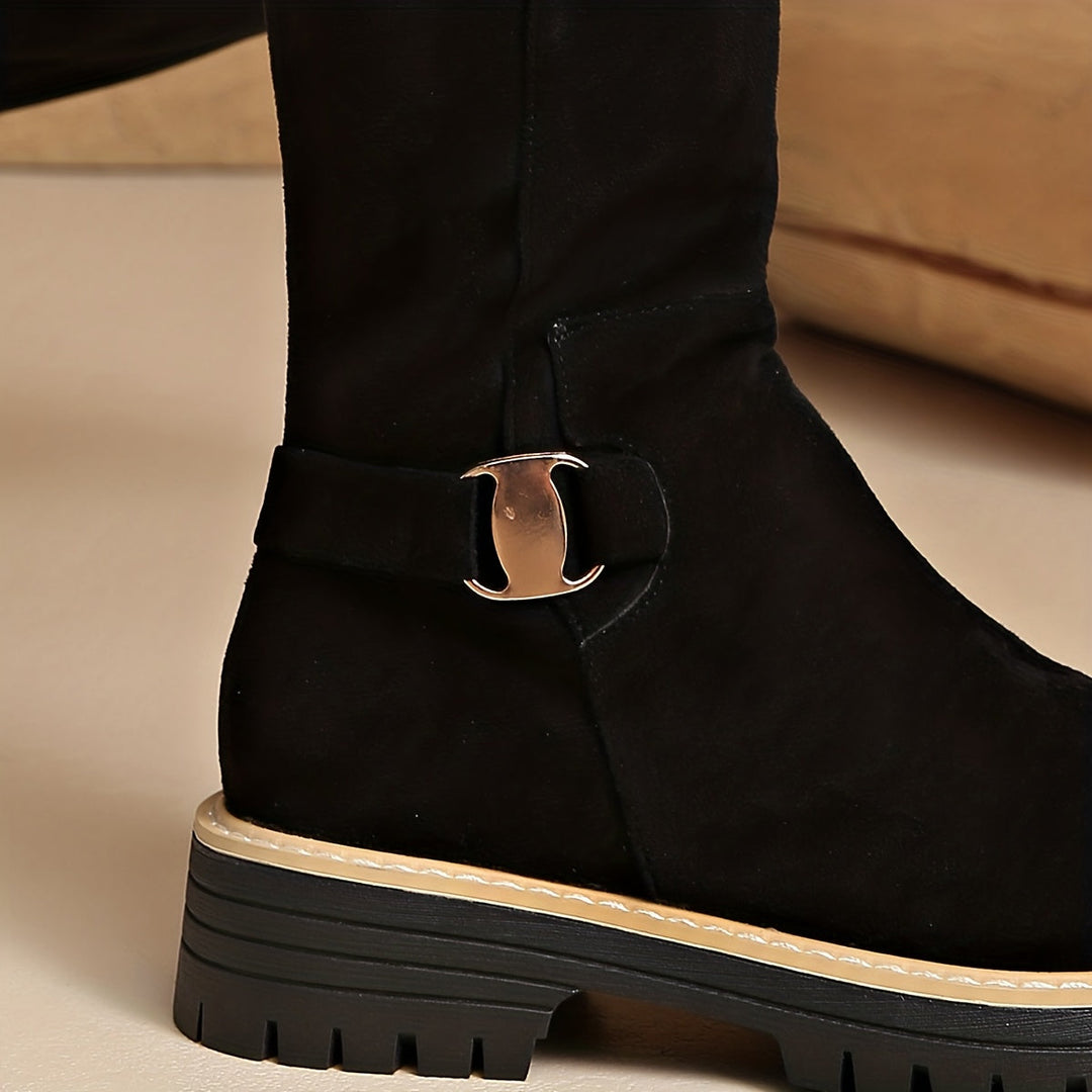 Maya | Chic And Versatile Low Block Heel Knee High Boots