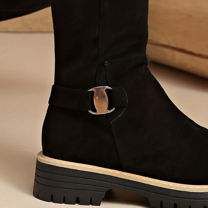 Maya | Chic And Versatile Low Block Heel Knee High Boots