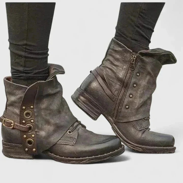 Olivia | Robuste und stilvolle Ankle Boots aus gewachstem Leder
