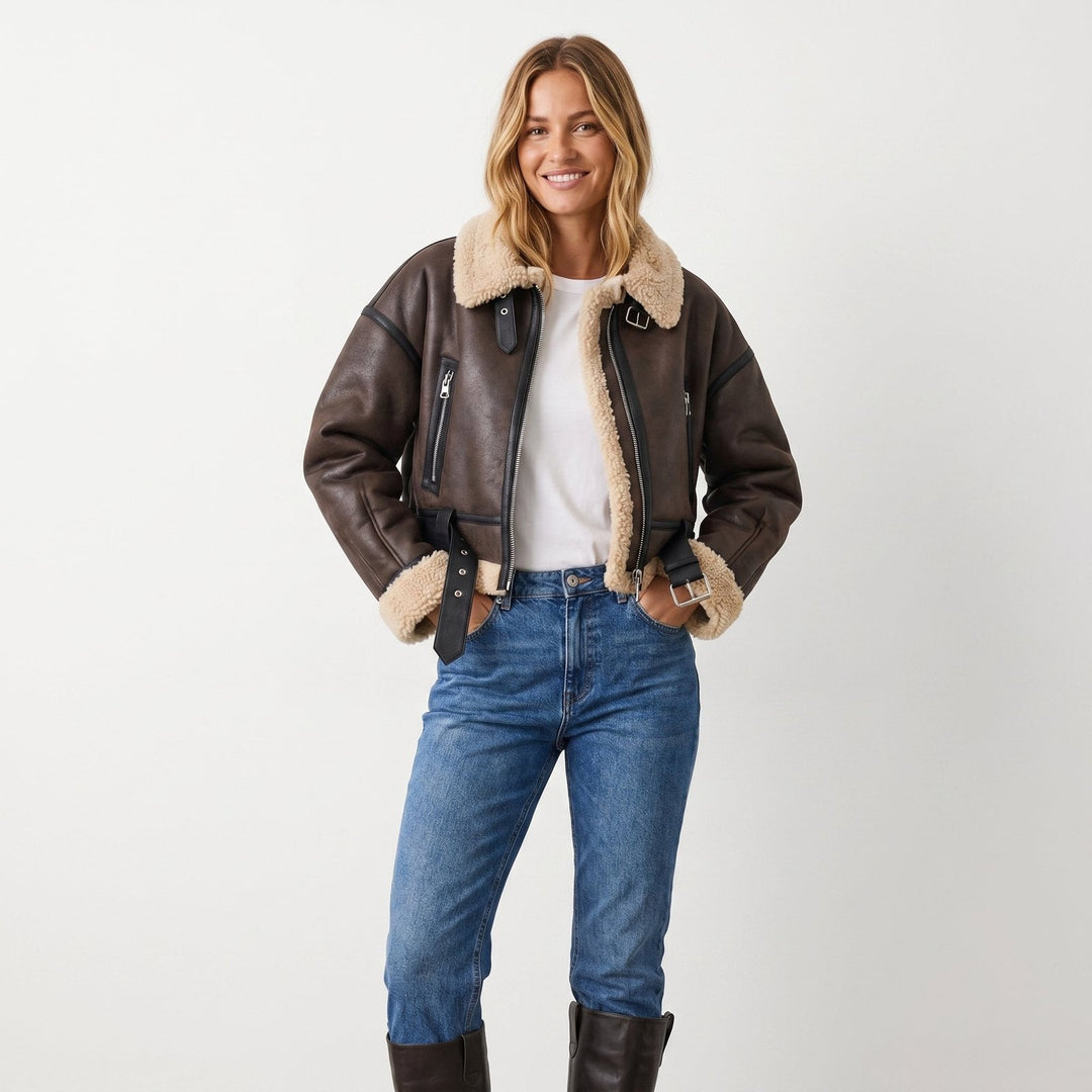 Elfriede | Bomber Jacket – Luxurious Reversible Lambskin for Women