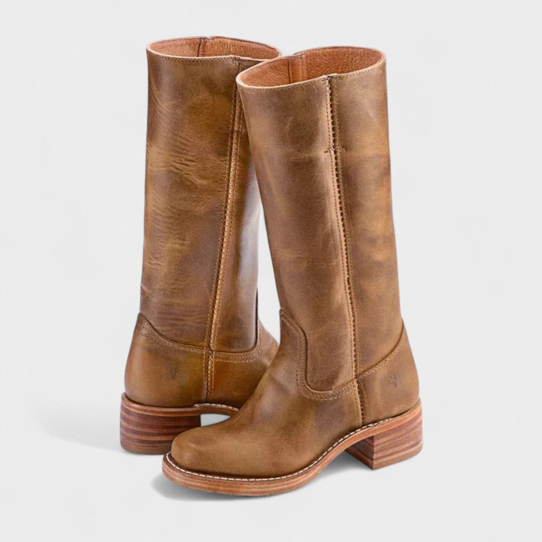 Eleanor | Stivali al ginocchio eleganti in pelle, dallo stile western