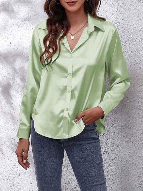Liora | Silk Shirt – Elegant Long Sleeve Style for Women
