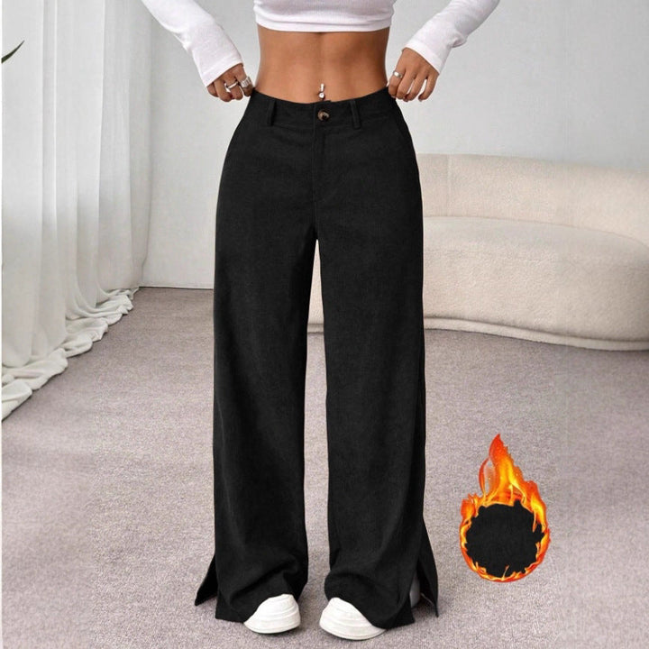 Clara | High-Waist Wide Leg Pants with Side Slits