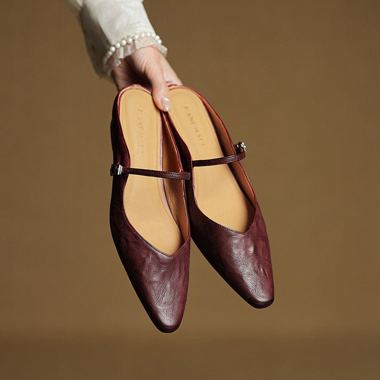 Sophia | Elegant and Timeless Buckled Pointed Toe Mules