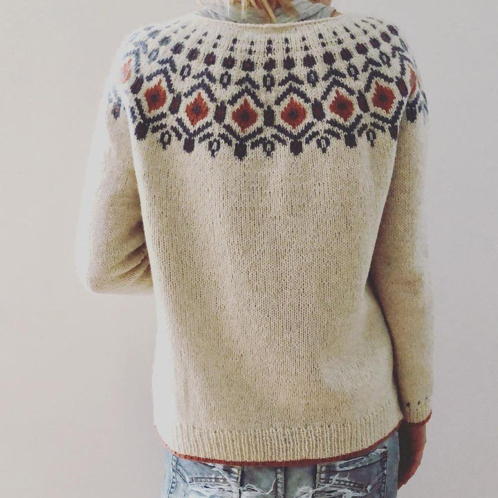 Luna | Chunky Knit Sweater – Geometric Design for All Seasons