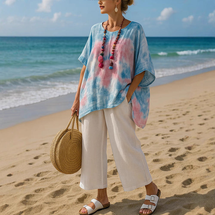 Camila | Lightweight Gradient Asymmetric Tunic Top