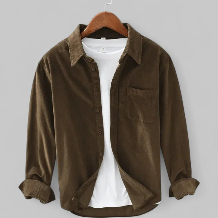 Alighiero | Corduroy Shirt with Long Sleeves