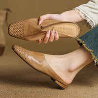 Alice | Mule eleganti e di stile in pelle intrecciata, senza lacci