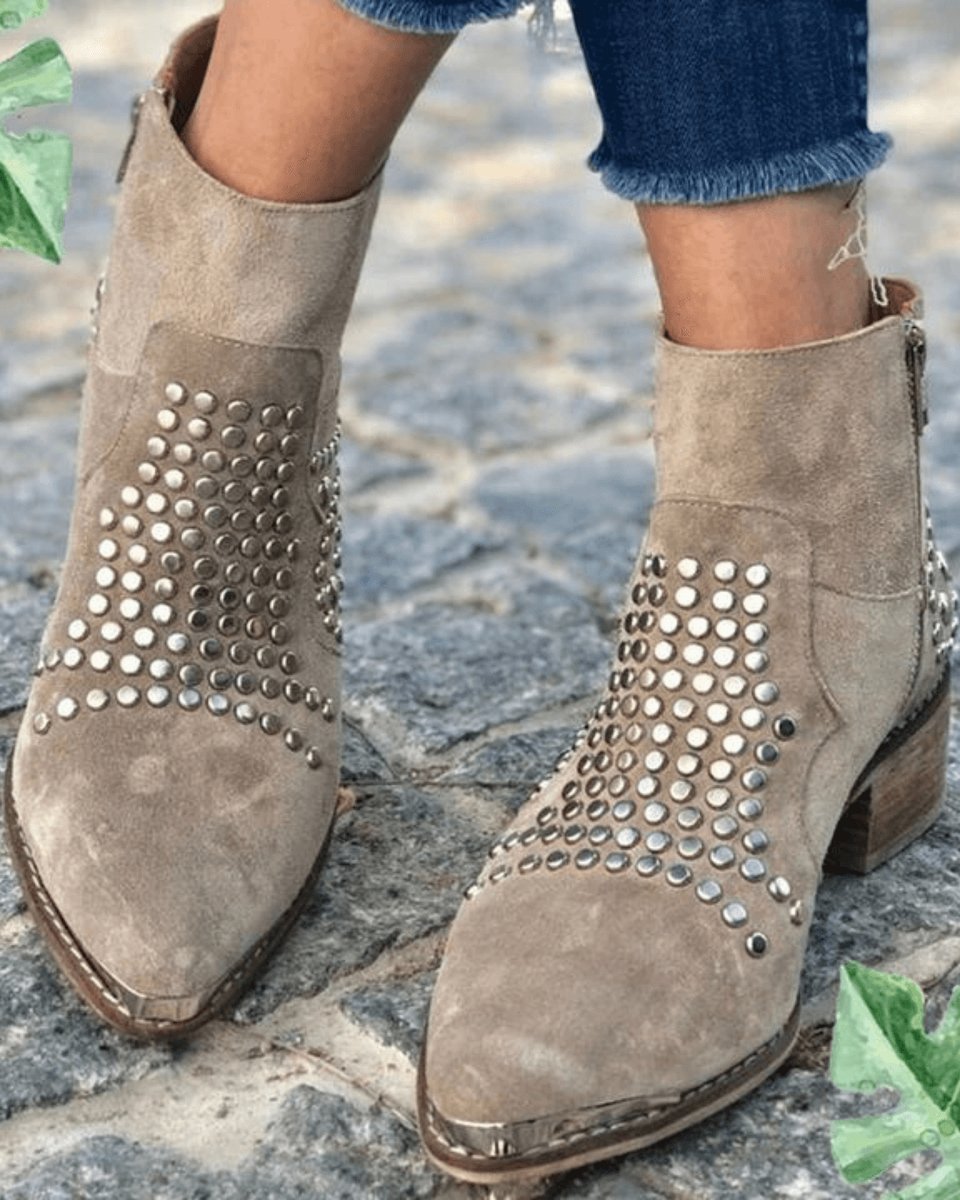 Freya | Rock-Chic And Polished Suede Ankle Boots