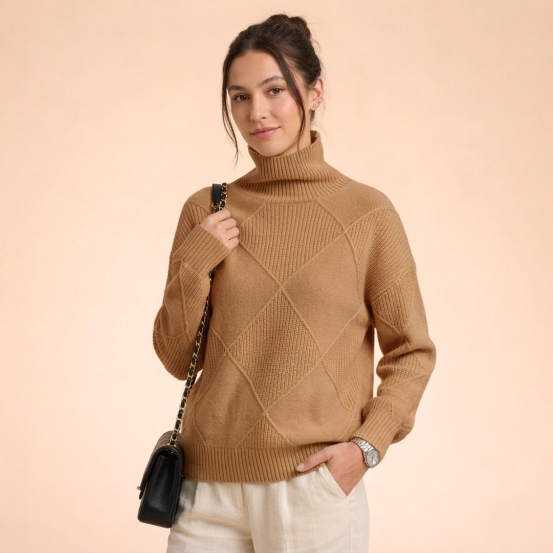 Isabella| Maglione a collo alto in cashmere lussuoso