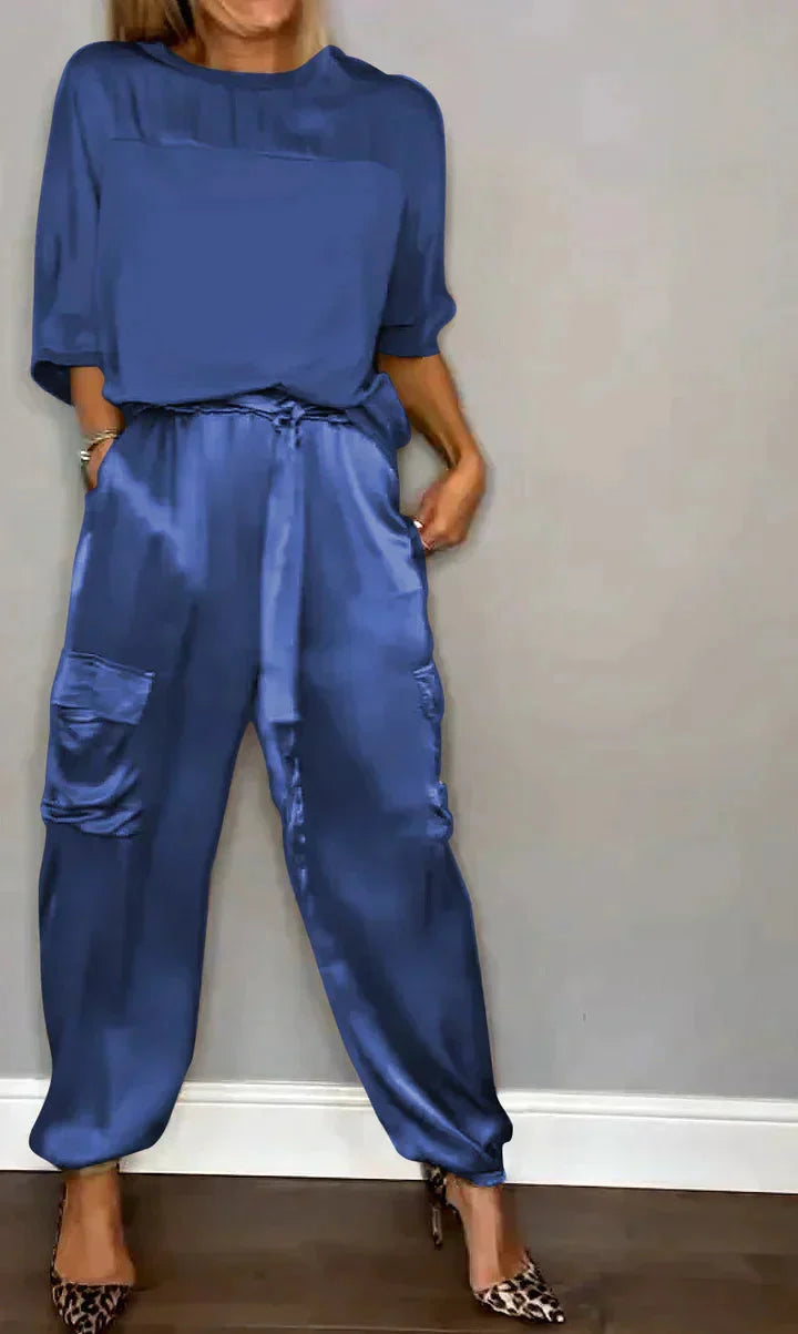 Alice | Luxurious and Glamours Satin Two Piece Set