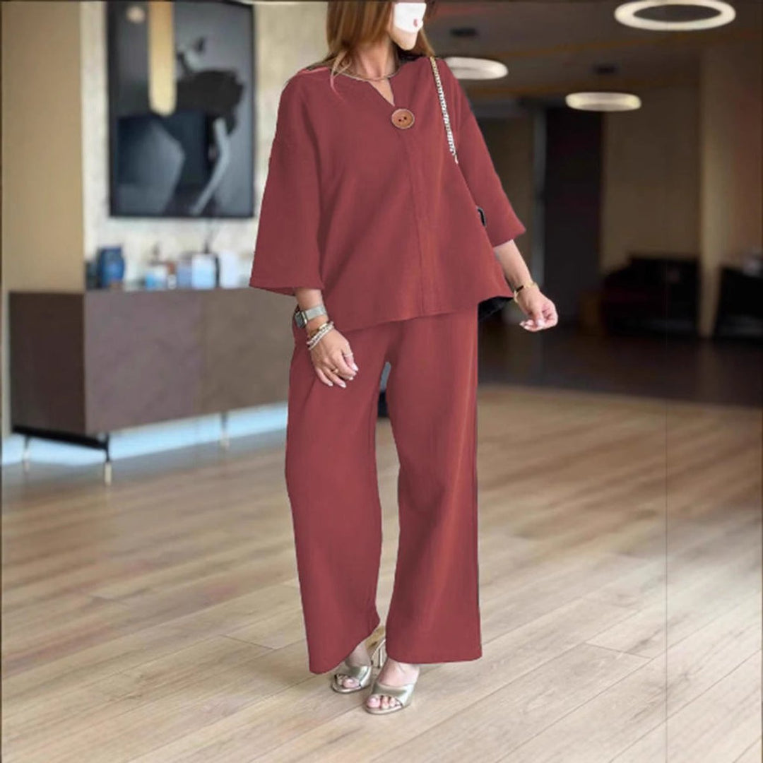 Sophia | Casual Tunic Top & Wide-Leg Trousers Set