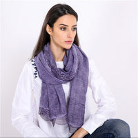 Camille | Elegant and Breathable Lace-Trimmed Linen Scarve