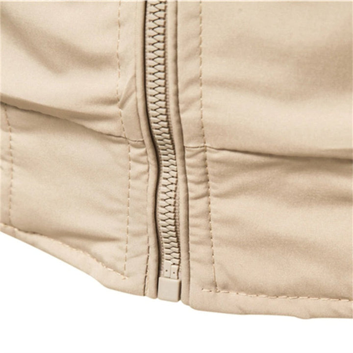 Maximilian | Casual Contrast Ribbed Bomber Jacket