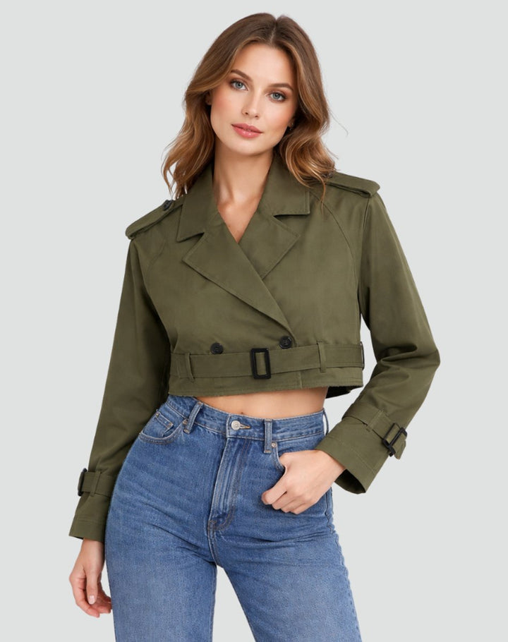 Olivia | Comfortable And Stylish Short Tailored Trench Coat