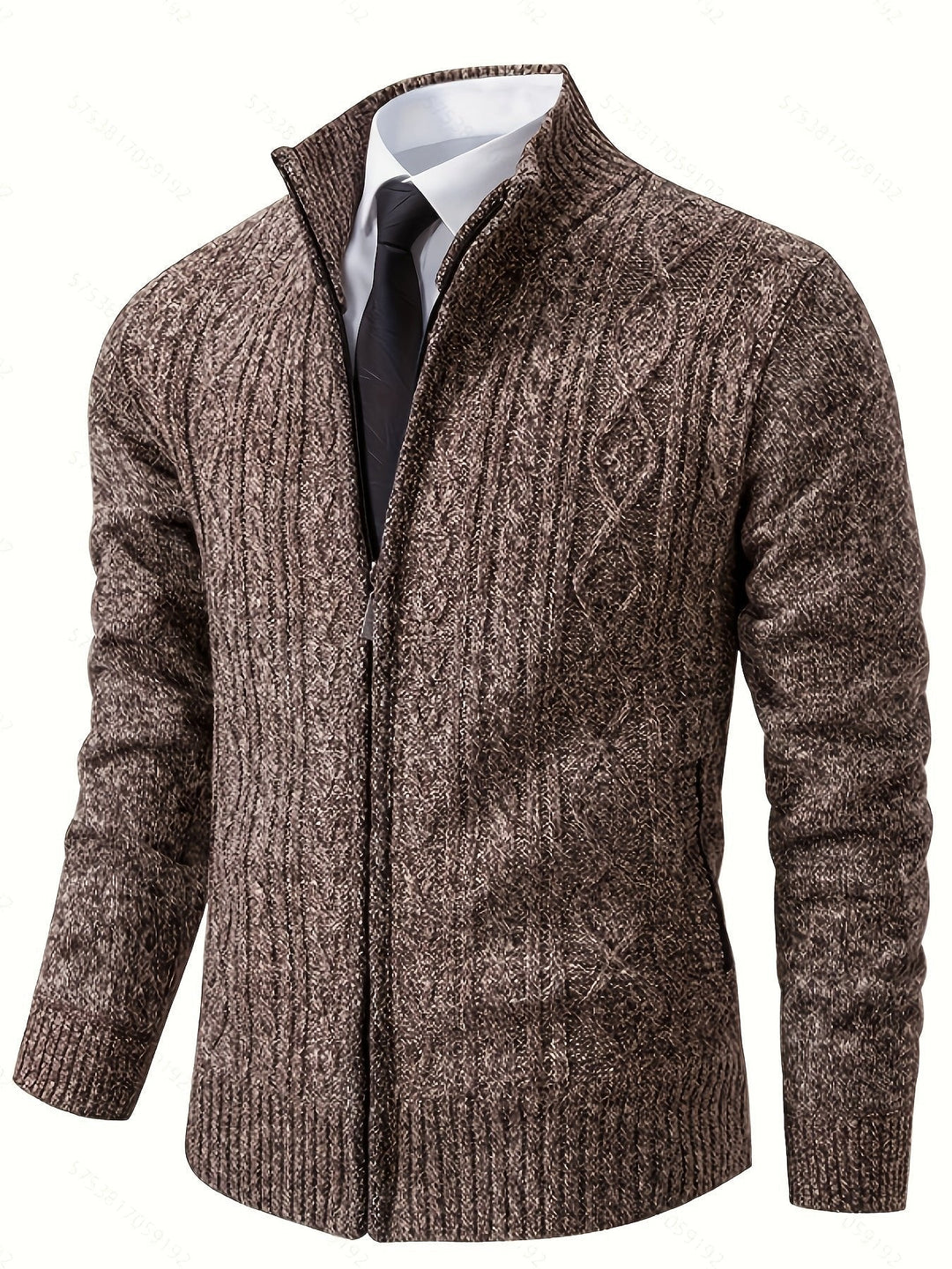 Walter | Full-Zip Cardigan – Textured Design for Men