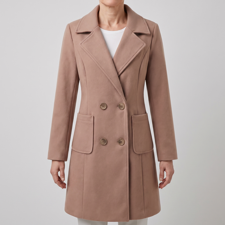 ELOWEN | Wool Coat – Double-Breasted Tailored Design