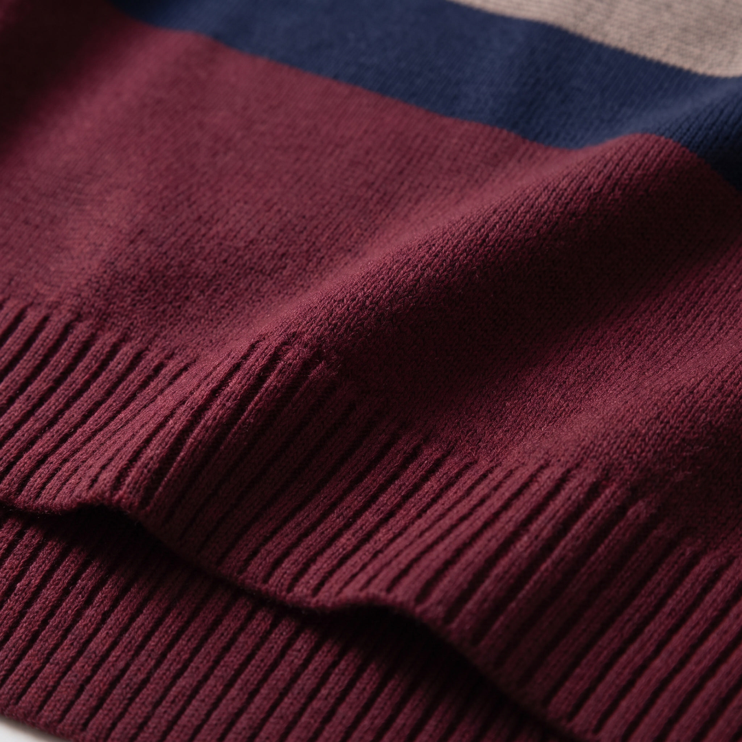 Lorven | Stripe Pullover – Casual Warmth with Quarter-Zip